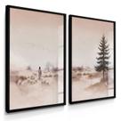 Quadro Decorativo Dupla Jesus Pastor Cristo Sala Quarto 70x50 com Vidro Quadro Decorativo Dupla Jesus Pastor Cristo Sala Quarto 70x50 com Vidro
