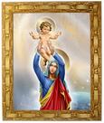 Quadro decorativo e religioso da Nossa Senhora Da Comunicação, protetora da Pascom, modelo 01, Medindo 30x25cm. Angelus.