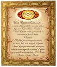 Quadro decorativo e religioso do Espírito Santo com oração, modelo 06, Tamanho 30x25cm. Angelus.