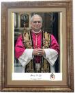 Quadro decorativo e religioso do Papa Leão X I V, foto oficial e o brasão Modelo 02, Medindo 53x43cm. Angelus
