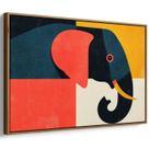 Quadro decorativo Elefante Abstrato em Blocos de Cor - Art Canvas