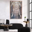 Quadro Decorativo Elefante Moldura Cx Alta 100x66 Titulo Moldura Madeira