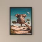 Quadro Decorativo Elefante Reflexivo 24x18cm - com vidro