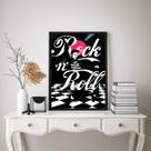 Quadro Decorativo Elvis RocknRoll 45x34cm - com vidro