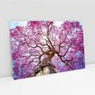 Quadro Decorativo Em Canvas Arvore Ipê Roxo Com Flores Roxas