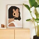 Quadro Decorativo Em Canvas Desenho Rosto Mulher 80x55 cm M02 - D'Rossi