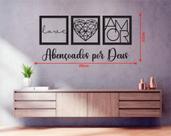 Quadro Decorativo em MDF Frase Dourada Abençoado por Deus” Decoração com Palavra de Fé - Parede