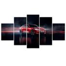 Quadro Decorativo em Mosaico MDF Carro Vermelho 2 115x60cm