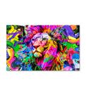 Quadro Decorativo em Tela Leão Moderno Colorido 60x40cm para Sala Recepção Escritório Quarto