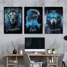 Quadro Decorativo em Tela Trio Foco Disciplina Execução para Sala Recepção Escritório Quarto Quadro Decorativo em Tela Trio Foco Disciplina Execução para Sala Recepção Escritório Quarto