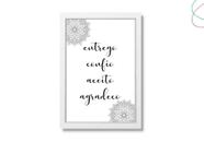 Quadro Decorativo Entrego Confio Aceito Agradeço hooponopono