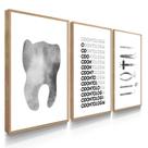 Quadro Decorativo Escrirório Dentista Cinza P Com Moldura