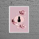 Quadro Decorativo Esmalte Com Flores 24x18cm - com vidro Quadro Decorativo Esmalte Com Flores 24x18cm - com vidro