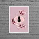 Quadro Decorativo Esmalte Com Flores 33x24cm Quadro Decorativo Esmalte Com Flores 33x24cm