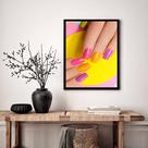Quadro Decorativo Esmalteria Dedos - 70x50cm