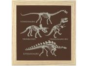 Quadro Decorativo Esqueletos Dino 23,5x23,5cm