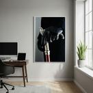 Quadro Decorativo Exu Meia Noite - 70x50cm Cor:Moldura Preta