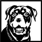 Quadro Decorativo Fabricado Em Aço Modelo Rottweiler Preto