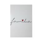 Quadro Decorativo Familia com Fundo Branco 30x20 Mdf Madeira Adesivada