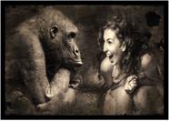 Quadro Decorativo Fantasia Abstrato Mulher Macaco Ilustração Quartos Salas Lojas Com Moldura RC001 Quadro Decorativo Fantasia Abstrato Mulher Macaco Ilustração Quartos Salas Lojas Com Moldura RC001