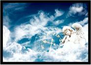 Quadro Decorativo Fantasia Abstrato Nuvens Anjos Consultórios Quartos Salas Lojas Com Moldura RC017