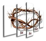 Quadro decorativo fé foi por amor Jesus Cristo