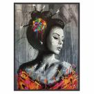 Quadro Decorativo Feminino Desenho Gueixa 90x60 Sala Quarto Quadro Decorativo Feminino Desenho Gueixa 90x60 Sala Quarto