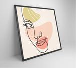 Quadro Decorativo Feminino Silhueta Face Artística Contínua