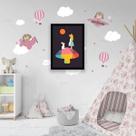 Quadro Decorativo Figurativo Alice com Coelho 45x34cm Quadro Decorativo Figurativo Alice com Coelho 45x34cm