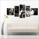 Quadro Decorativo Filmes De Volta Para O Futuro Delorean 5 Peças TT3