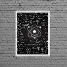 Quadro Decorativo Física Átomo Equação 24x18cm - com vidro
