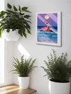 Quadro Decorativo Flamingo Love Sala Quarto + Vidro 33x25 A4
