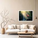 Quadro Decorativo Flamingo na Cachoeira - 50x70cm