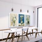 Quadro Decorativo Flor com Vaso Textura Estilo Pintura