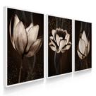 Quadro Decorativo Flor de Lotus Abstrata Neutro Gold