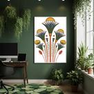 Quadro Decorativo Flor De Lótus Egípcia 70x50cm Mold Branca