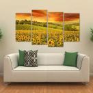 Quadro Decorativo Flor Girassol Paisagem Em Tecido 4 Peças 1 Quadro Decorativo Flor Girassol Paisagem Em Tecido 4 Peças 1
