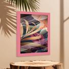 Quadro Decorativo Floral Abstrato Sala Quarto + Vidro A4