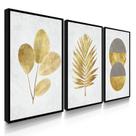 Quadro Decorativo Floral Gold Com Moldura Quadro Decorativo Floral Gold Com Moldura