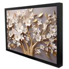 Quadro Decorativo Floral Luxo Árvore da Paz em Moldura Caixa
