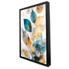 Quadro Decorativo Floral Luxo Folhagem Harmônica em Moldura Caixa