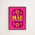 Quadro Decorativo Floral Mãe, Eu Te Amo 24x18cm