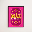 Quadro Decorativo Floral Mãe, Eu Te Amo 45x34cm - com vidro