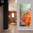 Quadro Decorativo Flores Abstratas Sala Quarto Hall 3 Peças