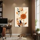 Quadro Decorativo Flores Caramelo 70x50cm Mold Branca
