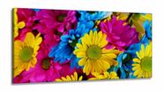 Quadro Decorativo Flores Coloridas Sala em Tecido Canvas 130x60 Quadro Decorativo Flores Coloridas Sala em Tecido Canvas 130x60
