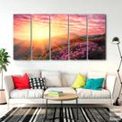 Quadro Decorativo Flores Paisagem 5 peças