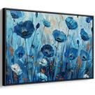 Quadro decorativo Flores - Papoulas Azuis no Jardim dos Sonhos Encantados da Noite - Art Canvas Quadro decorativo Flores - Papoulas Azuis no Jardim dos Sonhos Encantados da Noite - Art Canvas