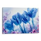 Quadro decorativo Flores - Tulipas Azuis no Jardim dos Sonhos Eternos - Art Canvas