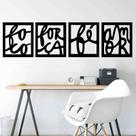 Quadro Decorativo Foco, Força e Fé 3mm Vazado - Mdf